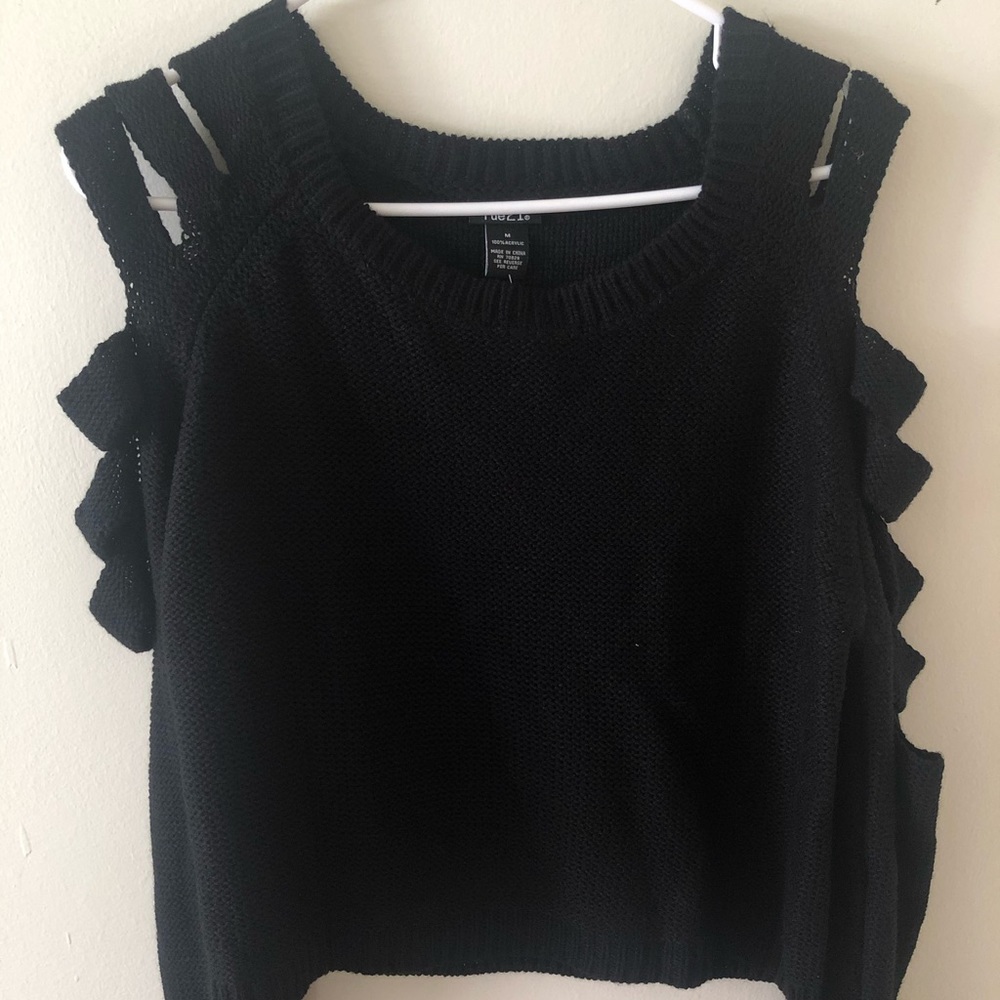 Rue21 Black Slit Sleeved Sweater